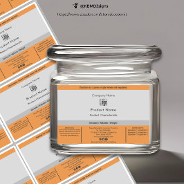 Adesivo Rótulo de produto Simples Jar, Cinza de Contentor