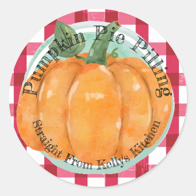 Adesivo Rótulo de Recheio de Torta de Abóbora para Negócio (Frente)