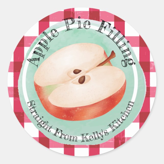 Adesivo Rótulo de Recheio de Torta de Maçã para Negócios d (Frente)