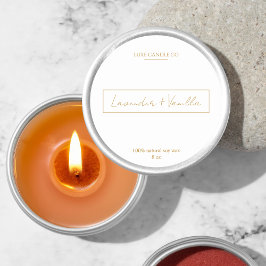 Adesivo Rótulo de Redonda de Velas Frente e Dourada