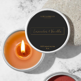 Adesivo Rótulo de Redonda de Velas Frente e Dourada