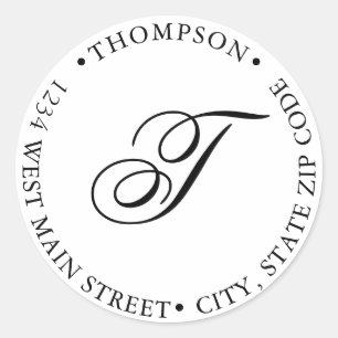 Adesivo Rótulo de Retorno de Monograma Simples