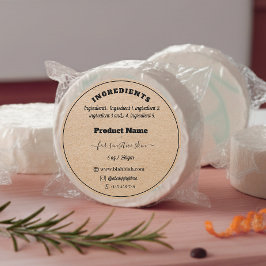 Adesivo Rótulo de sabão artesanal do ingrediente de papel