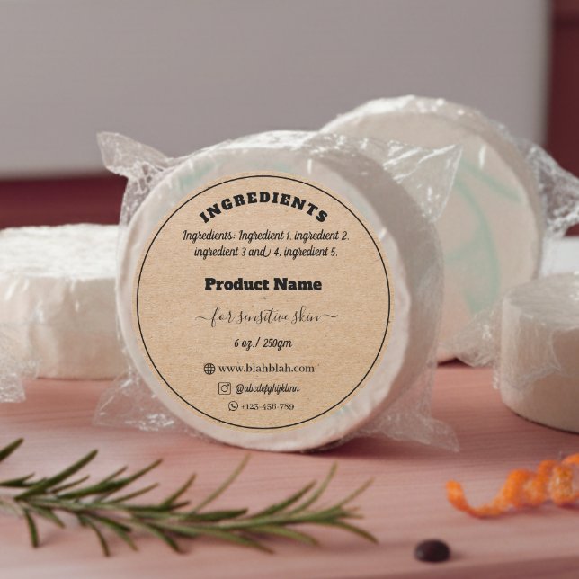 Adesivo Rótulo de sabão artesanal do ingrediente de papel (Criador carregado)