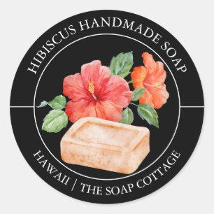 Adesivo Rótulo de sabão de hibiscus