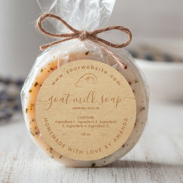 Adesivo rótulo de sabão de leite de cabra artesanal