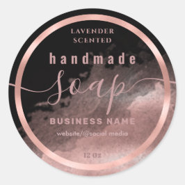 Adesivo Rótulo de sabão de script de aquarela azul