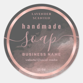 Adesivo Rótulo de sabão de script de aquarela azul