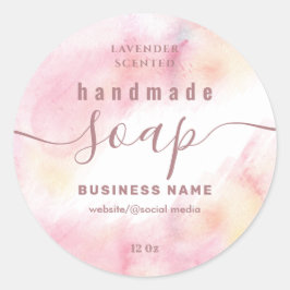Adesivo Rótulo de sabão de script de aquarela azul
