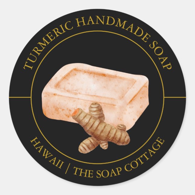 Adesivo Rótulo de sabão turmérico (Frente)