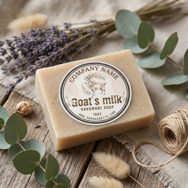 Adesivo Rótulo de Sabonete de Leite de Cabra Boho | Rustic (#bohodesign #goatmilksoap #soaplabel #watercolorlogo #rusticbranding #handmadesoap #bohologo ُ#goat)