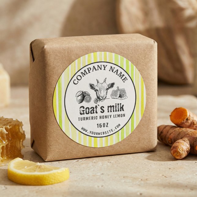 Adesivo Rótulo de Sabonete de Leite de Cabra Kraft | Logot (#GoatsMilkSoap
#TurmericSoap
#HoneyLemonSoap
#NaturalSkincareBrand
#OrganicSoapBar
#HandmadeSoapLove)
