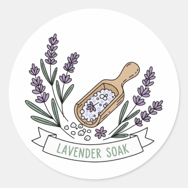 Adesivo Rótulo de Sal de Banho de Lavanda | Spa (Frente)
