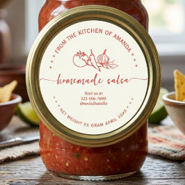 Adesivo Rótulo de Salsa Caseira Vintage