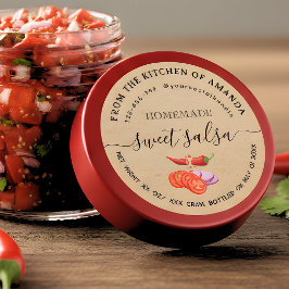 Adesivo Rótulo de Salsa de Tomate Caseira Kraft Vintage