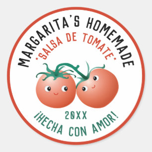 Adesivo Rótulo de Salsa de Tomate Espanhol para receita ca