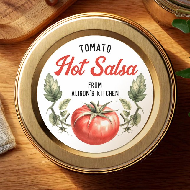 Adesivo Rótulo de Salsa Temperada de Tomate Personalizado  (Criador carregado)