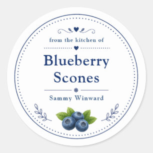 Adesivo Rótulo de Scones de Mirtilo Caseiros