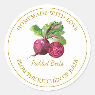 Adesivo Rótulo de Seleção de Raiz de Beet Homemade Dourada