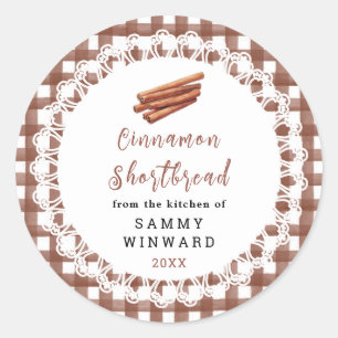 Adesivo Rótulo de Shortbread de Canela Caseiro