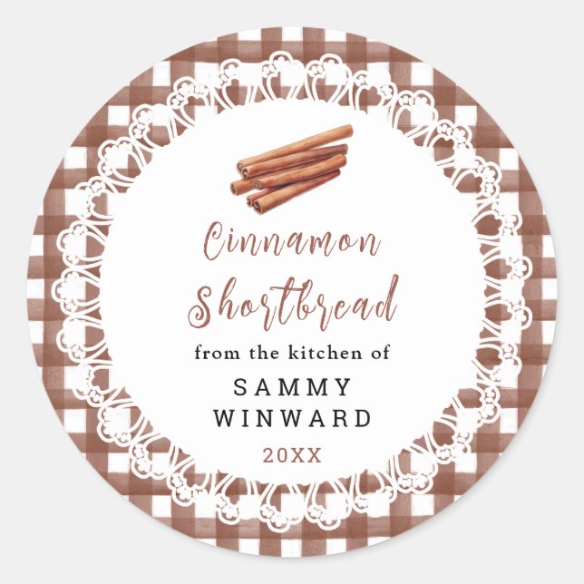 Adesivo Rótulo de Shortbread de Canela Caseiro (Frente)
