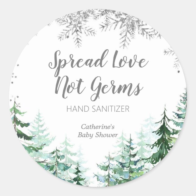 Adesivo Rótulo de Snowflakes de Silver Forest Sand Sanitiz (Frente)