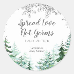 Adesivo Rótulo de Snowflakes de Silver Forest Sand Sanitiz