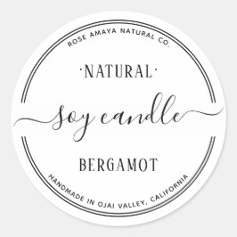Adesivo Rótulo de Spa de Beleza de Vela Simples Moderna