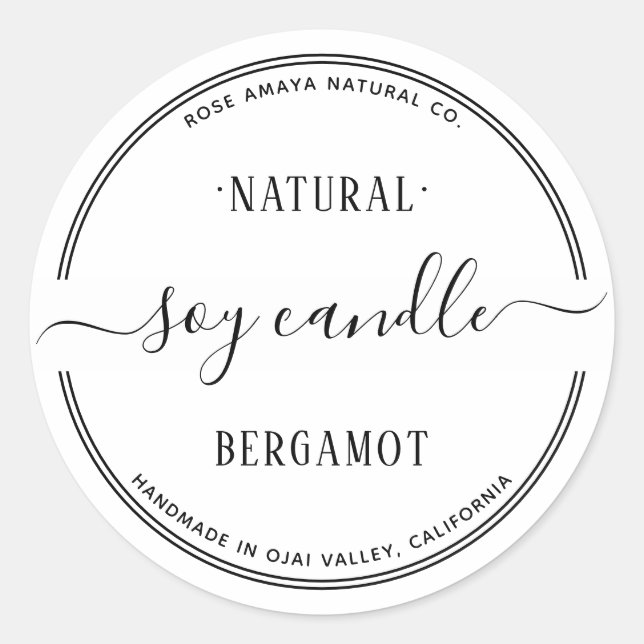 Adesivo Rótulo de Spa de Beleza de Vela Simples Moderna (Frente)