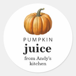 Adesivo Rótulo de suco de abóbora caseiro
