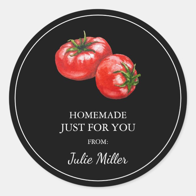 Adesivo Rótulo de tomate caseiro feito para você (Frente)