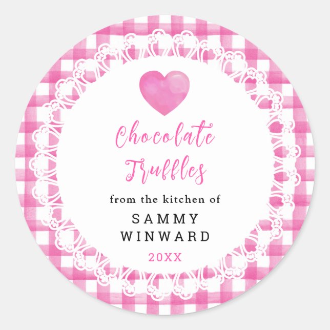 Adesivo Rótulo de Trufas de Chocolate Caseiras (Frente)