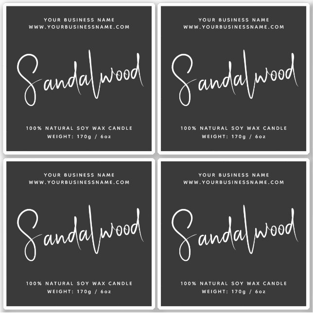 Adesivo Rótulo de vela de cosméticos com script moderno (Frente)