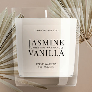 Adesivo Rótulo de Vela Elegante Mínimo Translúcido