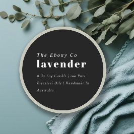 Adesivo Rótulo de Vela Mínima Preta e Branca Elegante Simp