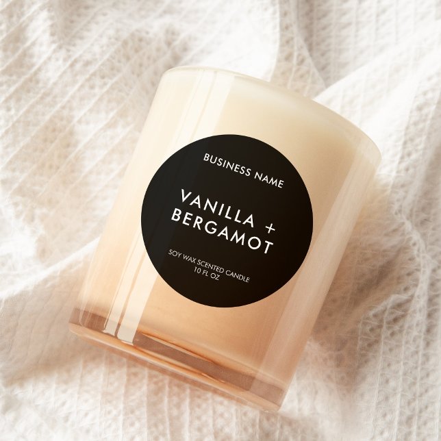 Adesivo Rótulo de Vela Preta Mínima Moderna (Criador carregado)