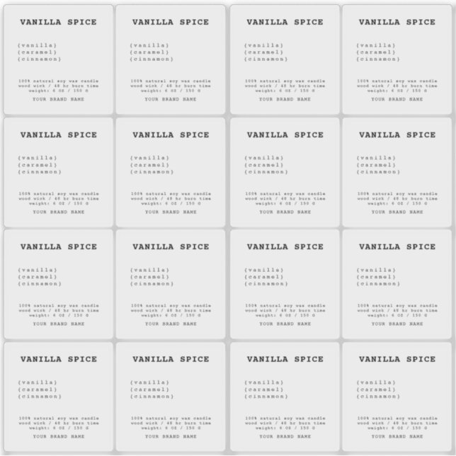 Adesivo Rótulo de vela transparente minimalista (Frente)