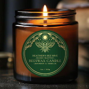Adesivo Rótulo de Velas de Abelhinha de Testemunha Verde E