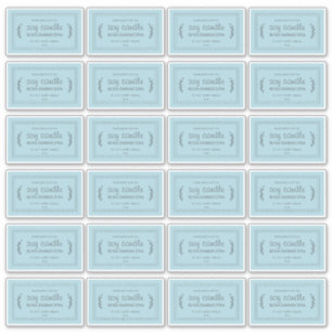 Adesivo Rótulo de Velas de Soja Doméstica 24x Azul Claro