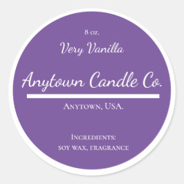 Adesivo Rótulo de Velas Púrpura e Branca Clássica