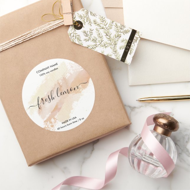 Adesivo Rótulo de velas Rótulo de jarro cor-de-rosa esfare (Presentear)