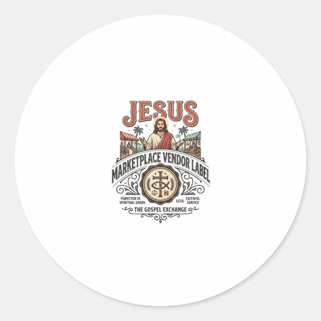 Adesivo Rótulo de Vendedor do Mercado de Jesus Rótulo de V (Frente)