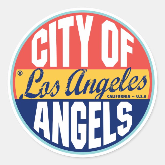 Adesivo Rótulo de Vintage de Los Angeles (Frente)