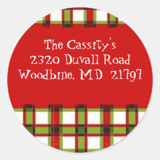 Adesivo Rótulo de xadrez do Xmas - Personalizado