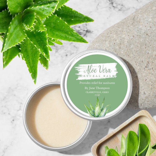 Adesivo Rótulo do Balm Natural de Aloe Vera (Criador carregado)