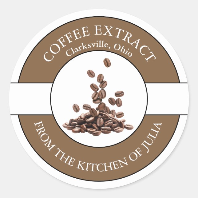 Adesivo Rótulo do Café Bean (Frente)