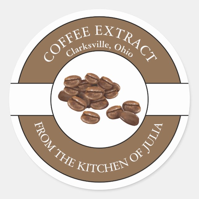 Adesivo Rótulo do Café Bean (Frente)