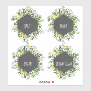 Adesivo Rótulo do Calkboard de Flores Selvagens