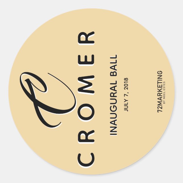 ADESIVO RÓTULO DO CÍRCULO VESTIDO DE BOLA INAUGURAL DA CHA (Frente)