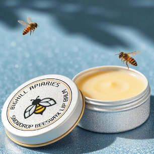 Adesivo Rótulo do Contentor Lip Balm Amarelo Cera de Abelh